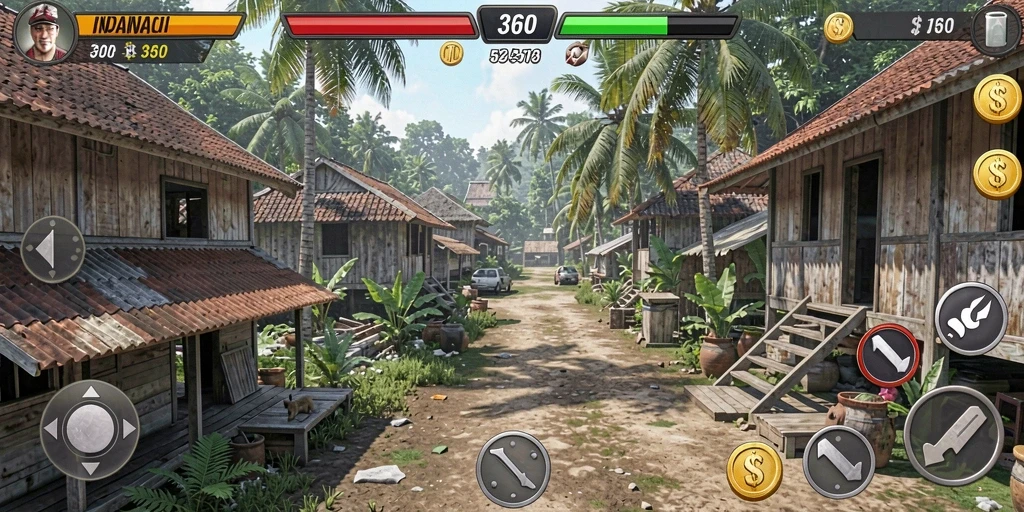 Menampilkan proses mencari kerang di dasar laut.